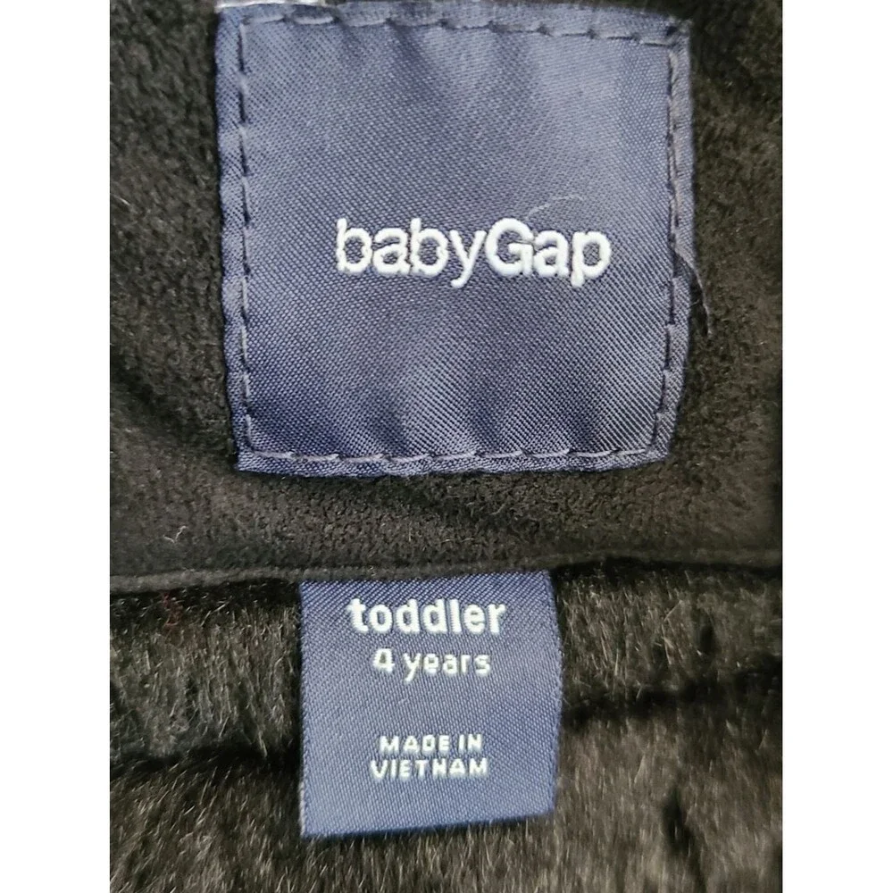 Baby GAP faux suede sherpa lined jacket/coat black size girls 4T